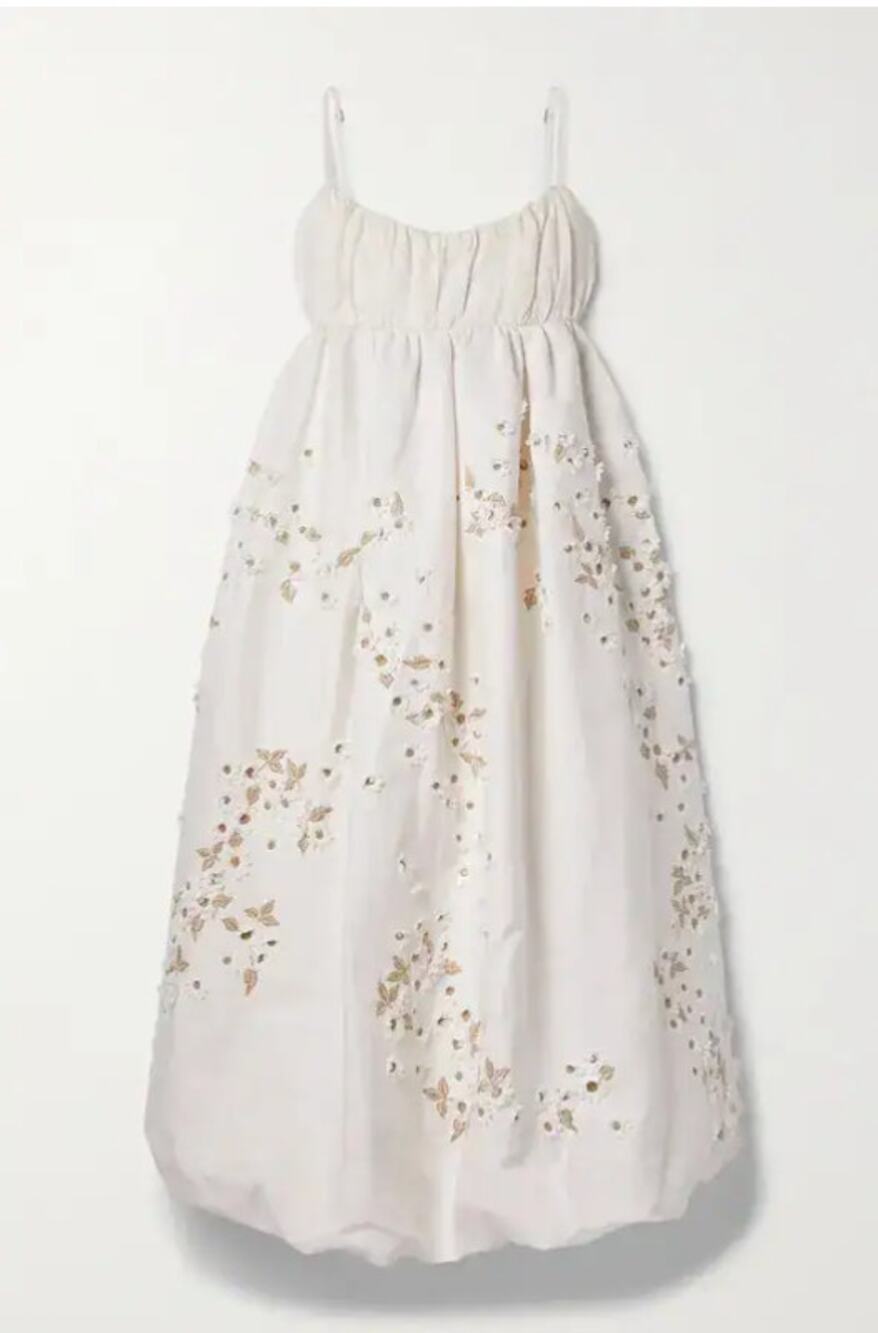 Agua by Agua Bendita Limonaria Embroidered Linen Midi Dress Size Medium (M) NWT